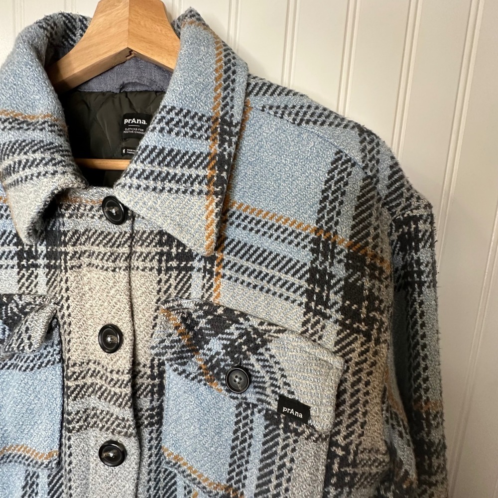 Women's Prana Lower Falls Flannel Jacket in the Big Sky Blue Size M - Picture 11 of 16
